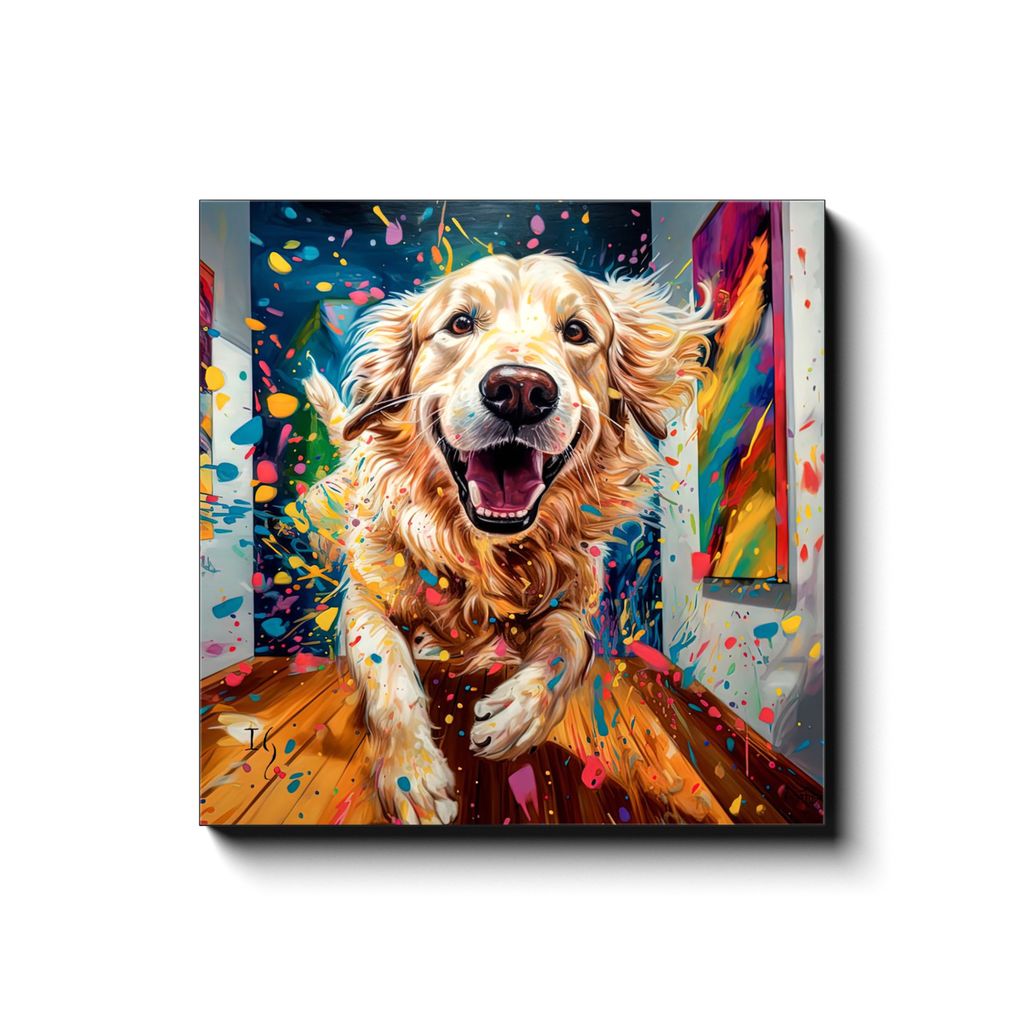 Euphoric Spectrum canvas print in room setting - pet portrait art by Ivan Guaderrama