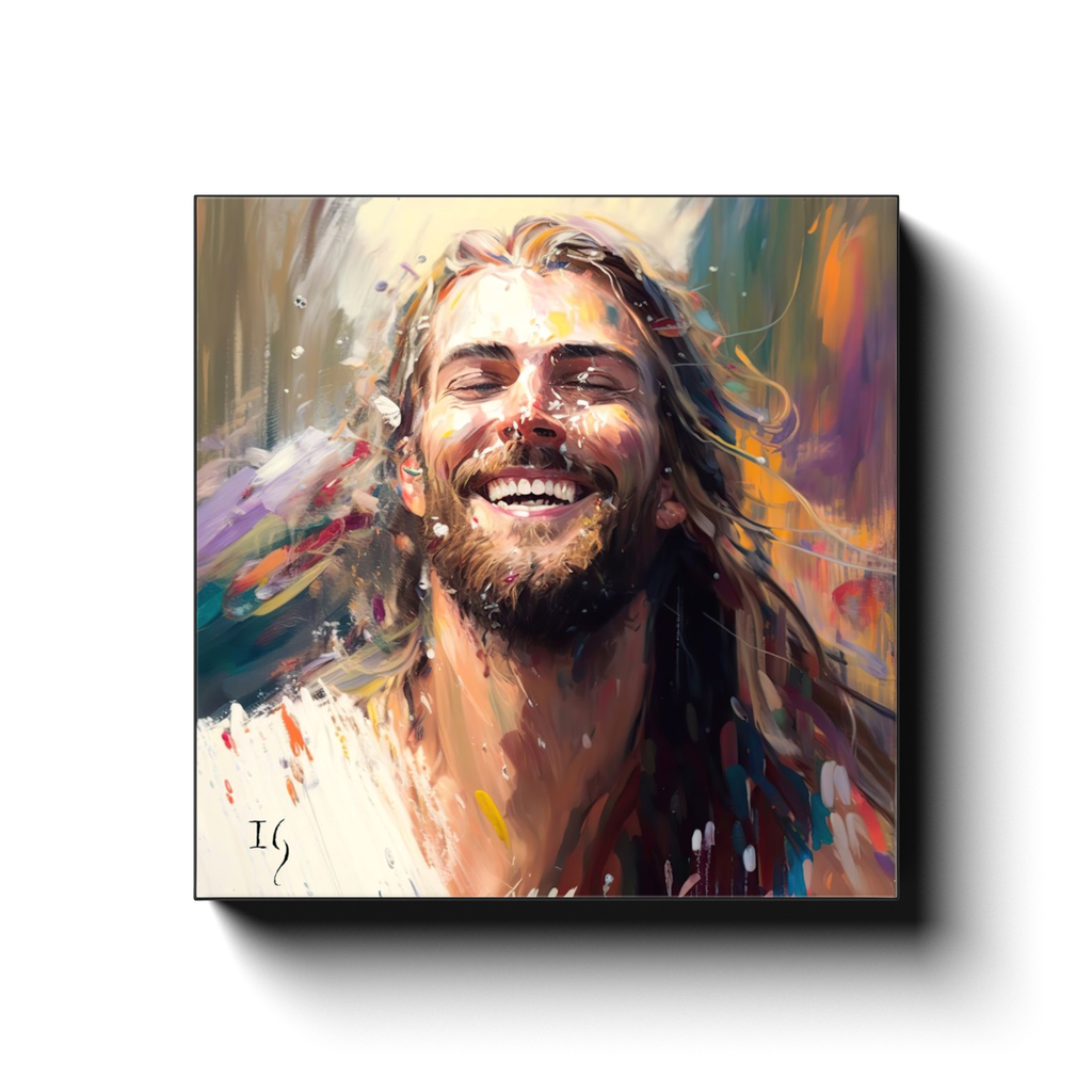 Jesus- The Light of Love-Canvas canvas print in room setting - interactive art by Ivan Guaderrama