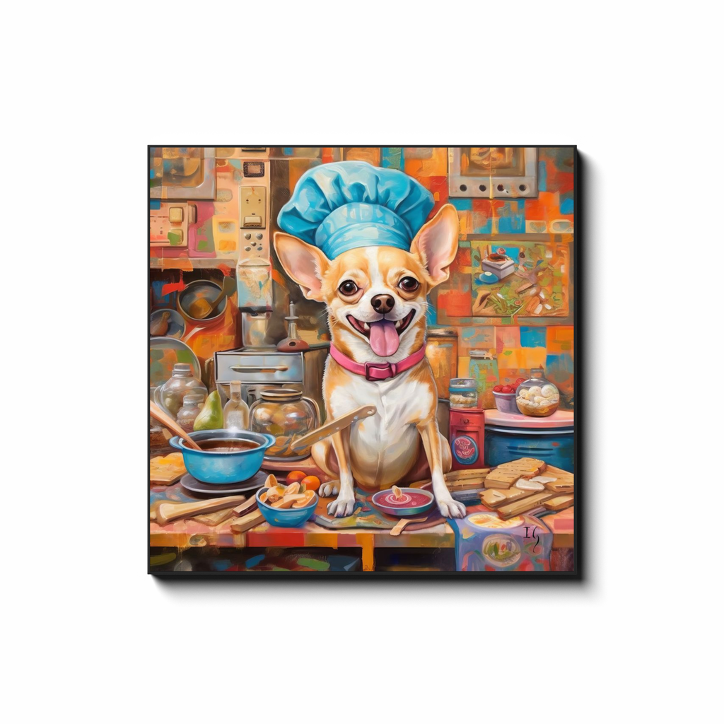 Cooking with Love - colorful pet portrait art by Ivan Guaderrama