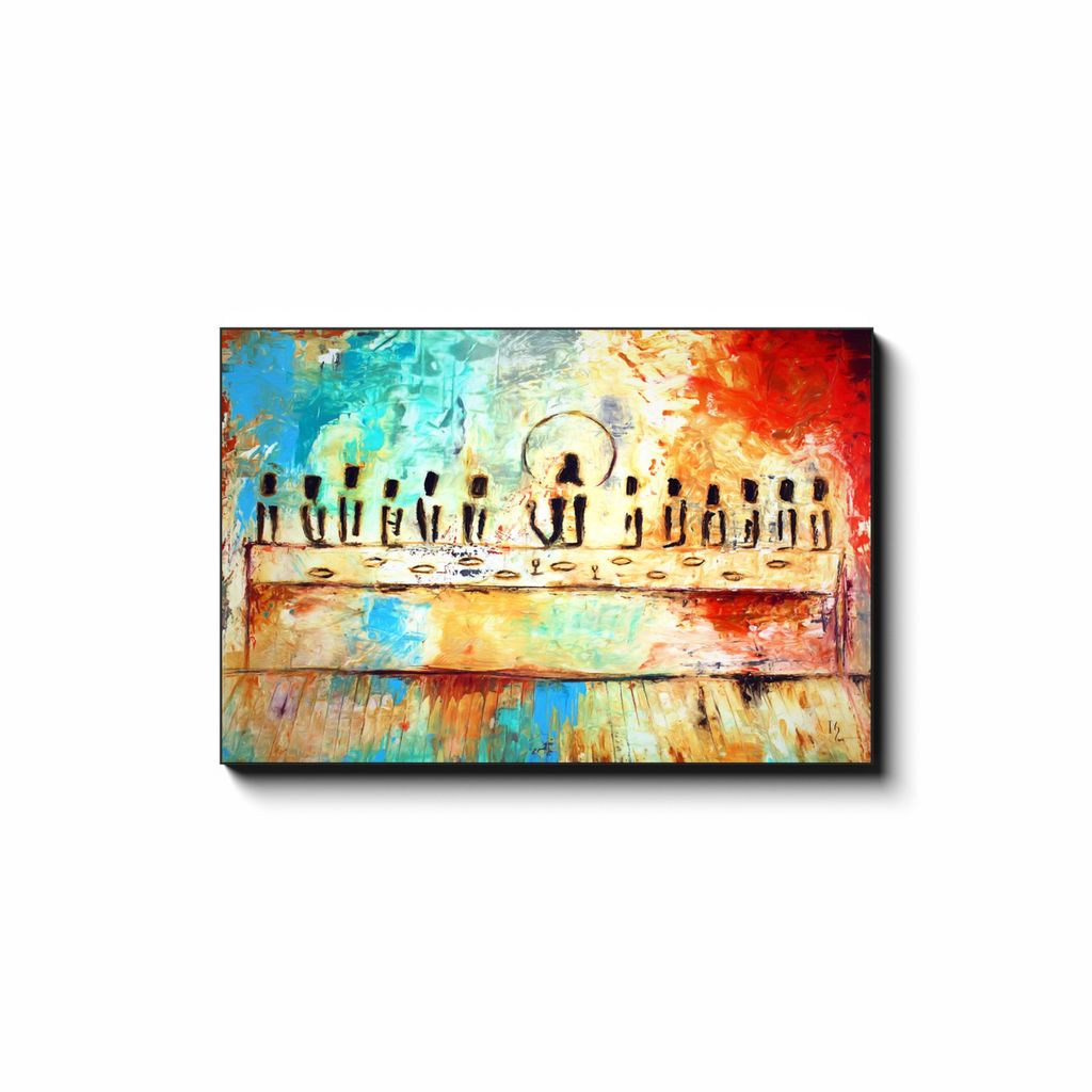 Last Supper canvas print in room setting - christian wall art by Ivan Guaderrama