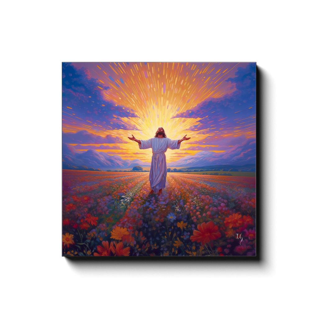 Jesus - The Symbol of Hope canvas print in room setting - smiling jesus by Ivan Guaderrama