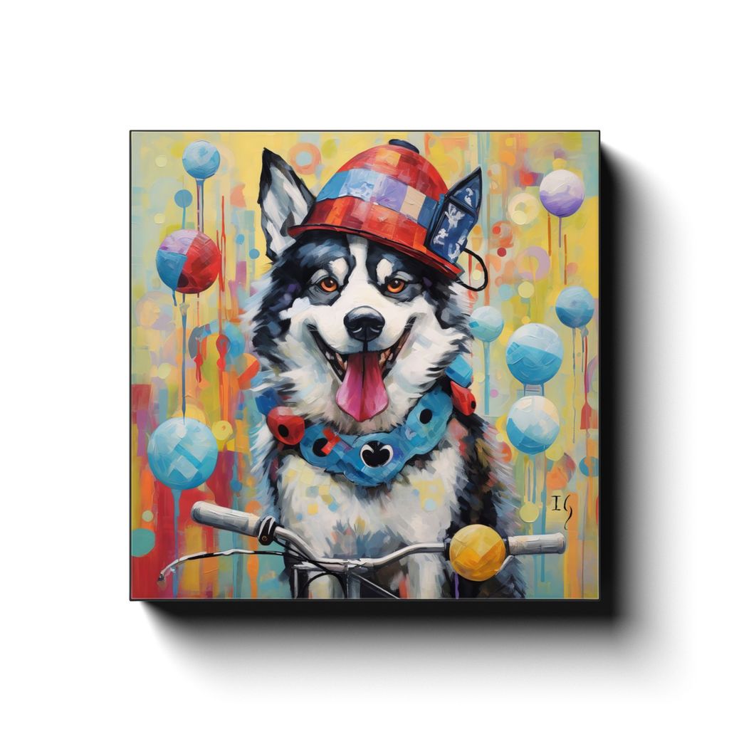 Jester Playful Essence canvas print in room setting - pet portrait art by Ivan Guaderrama