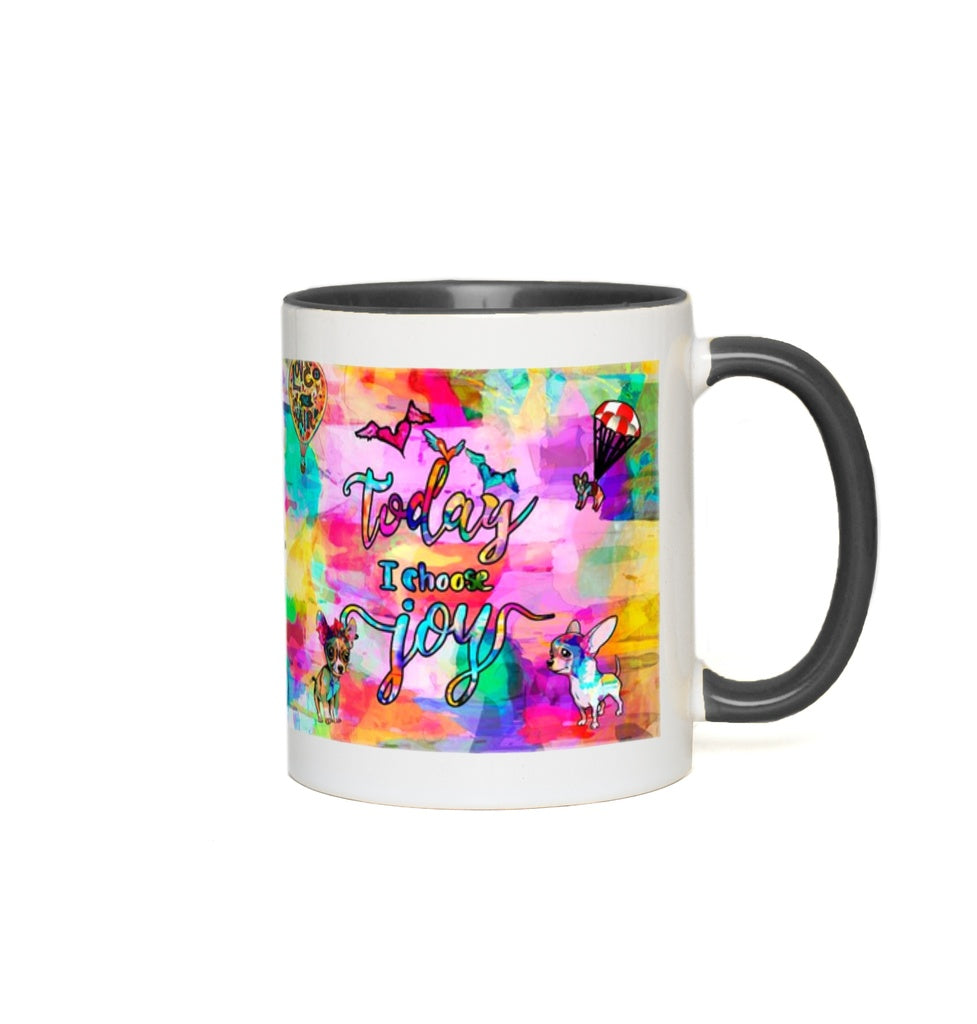 Today I Choose Joy Interactive Mug canvas print in room setting - interactive art by Ivan Guaderrama