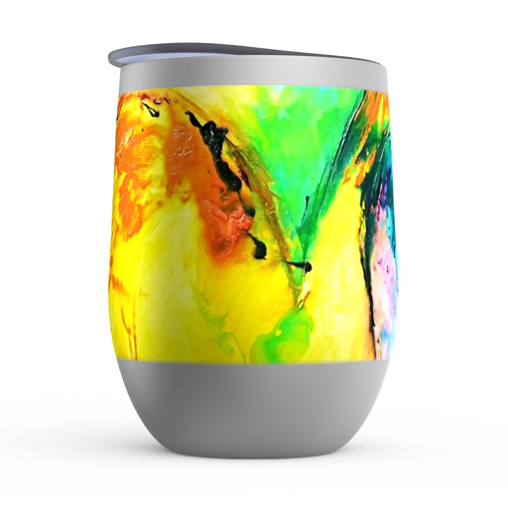 My heart is yearning for your love Stemless Wine Tumblers canvas print in room setting - christian tumbler by Ivan Guaderrama