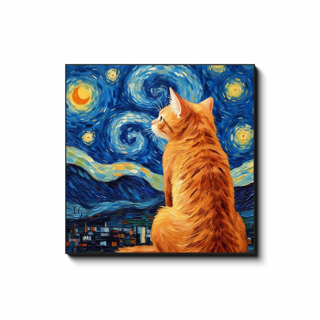 Under Starry Night - colorful pet portrait art by Ivan Guaderrama