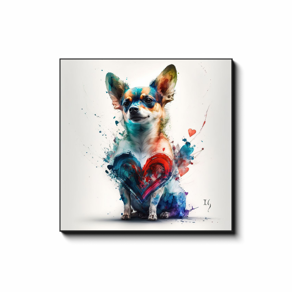 Charming Chihuahua - colorful pet portrait art by Ivan Guaderrama
