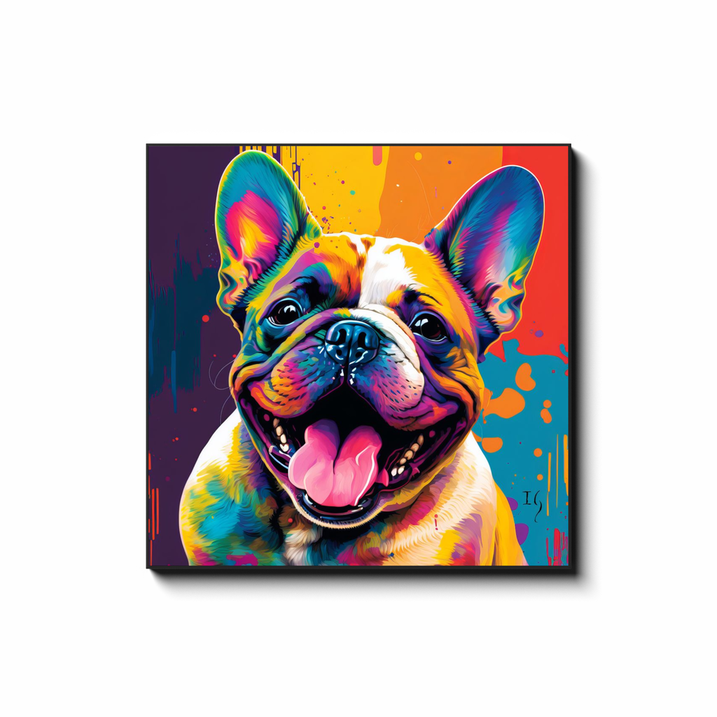 Vivid Bulldog Bliss - colorful pet portrait art by Ivan Guaderrama