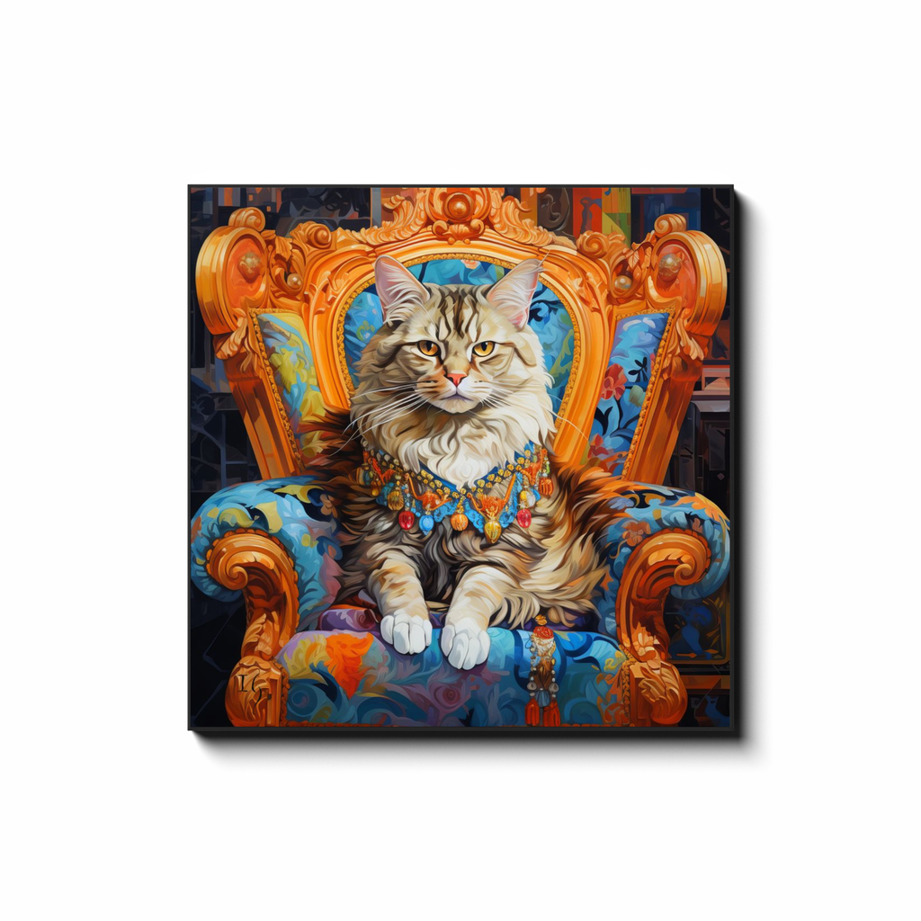 Majestic Cat - colorful pet portrait art by Ivan Guaderrama