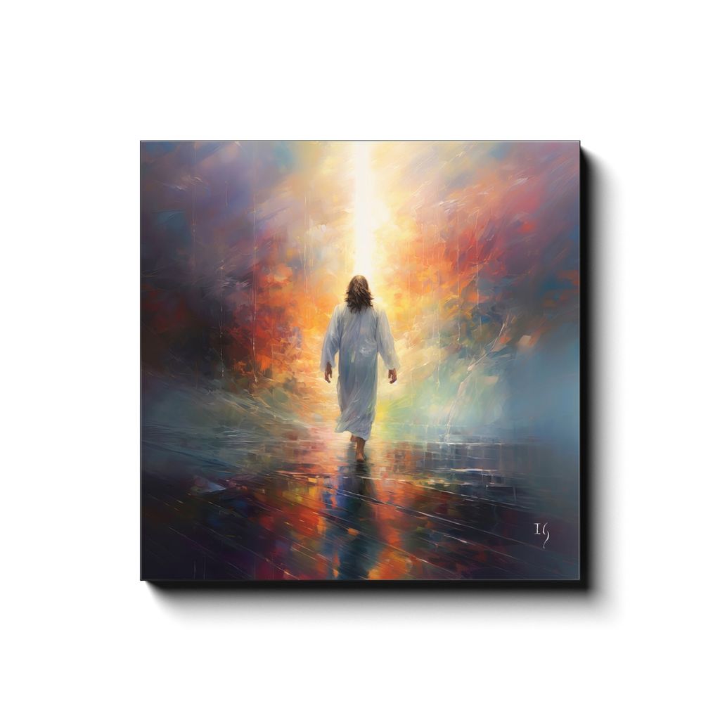 The Prince of Peace, Jesus canvas print in room setting - smiling jesus by Ivan Guaderrama