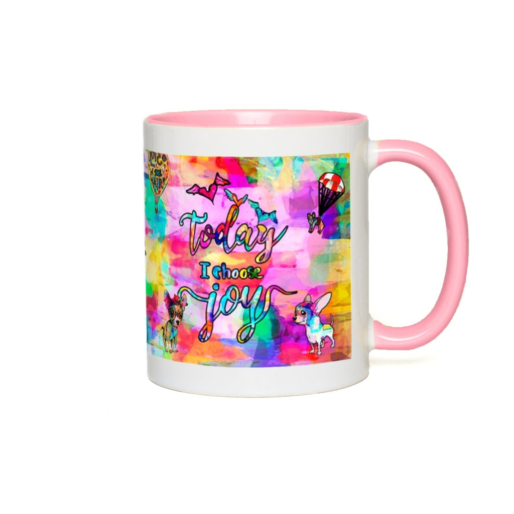 Today I Choose Joy Interactive Mug canvas print in room setting - interactive art by Ivan Guaderrama