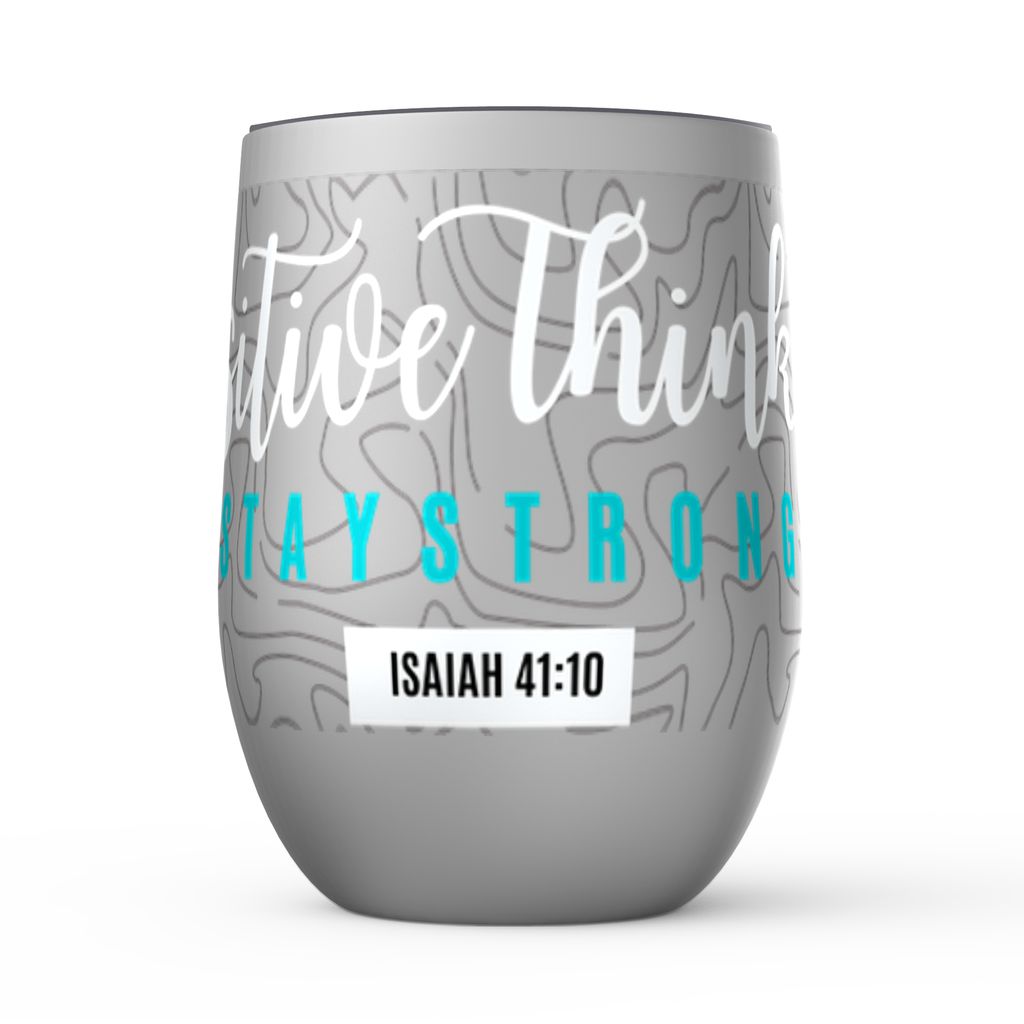 Stay Strong Stemless Wine Tumblers - christian inspirational tumbler by Ivan Guaderrama