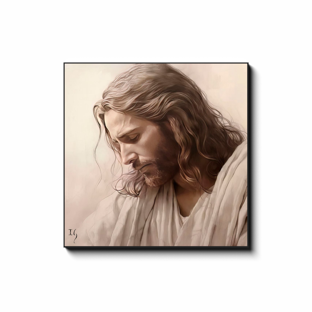 Jesus - Whispers of Grace - smiling Jesus painting by Ivan Guaderrama