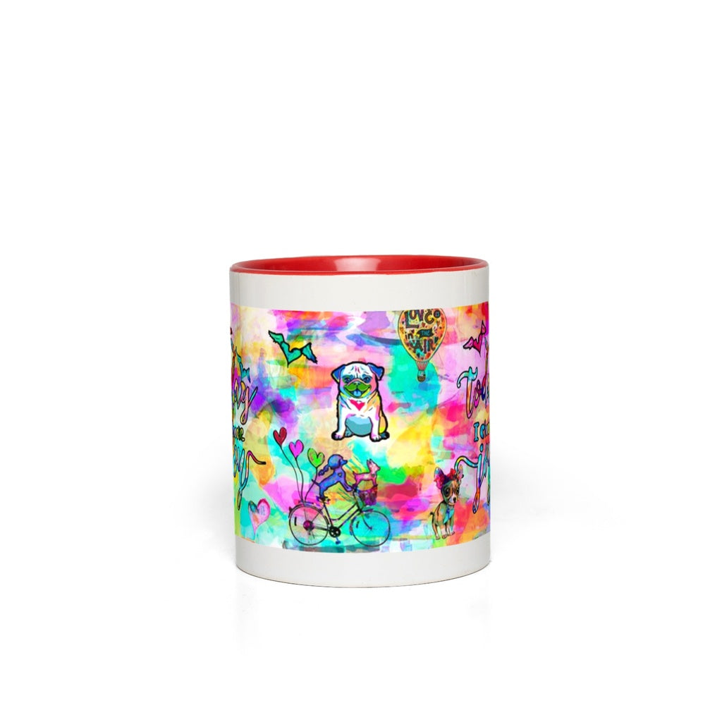 Today I Choose Joy Interactive Mug canvas print in room setting - interactive art by Ivan Guaderrama