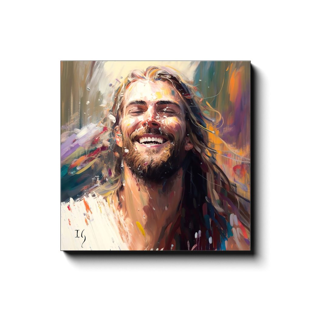 Jesus- The Light of Love-Canvas canvas print in room setting - interactive art by Ivan Guaderrama