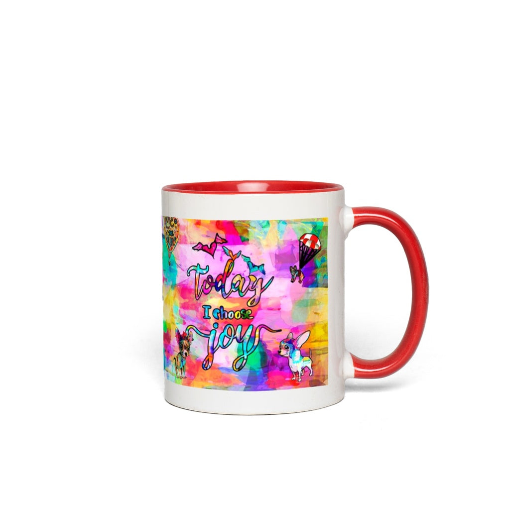 Today I Choose Joy Interactive Mug canvas print in room setting - interactive art by Ivan Guaderrama