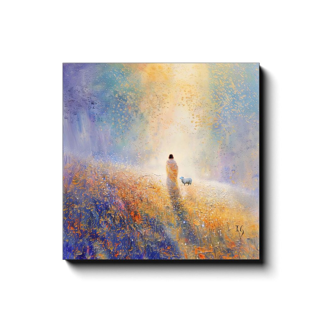 Path to Light canvas print in room setting - smiling jesus by Ivan Guaderrama