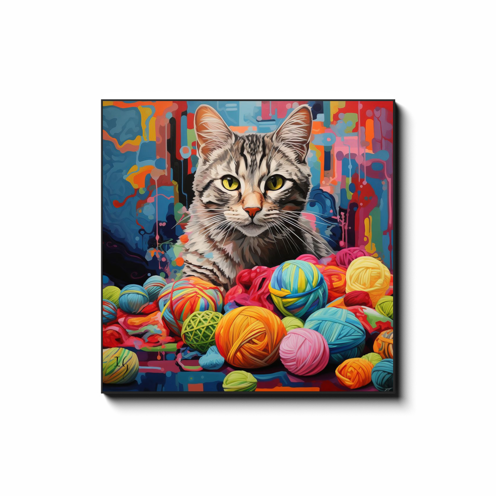 Kaleidoscope Kitty - colorful pet portrait art by Ivan Guaderrama