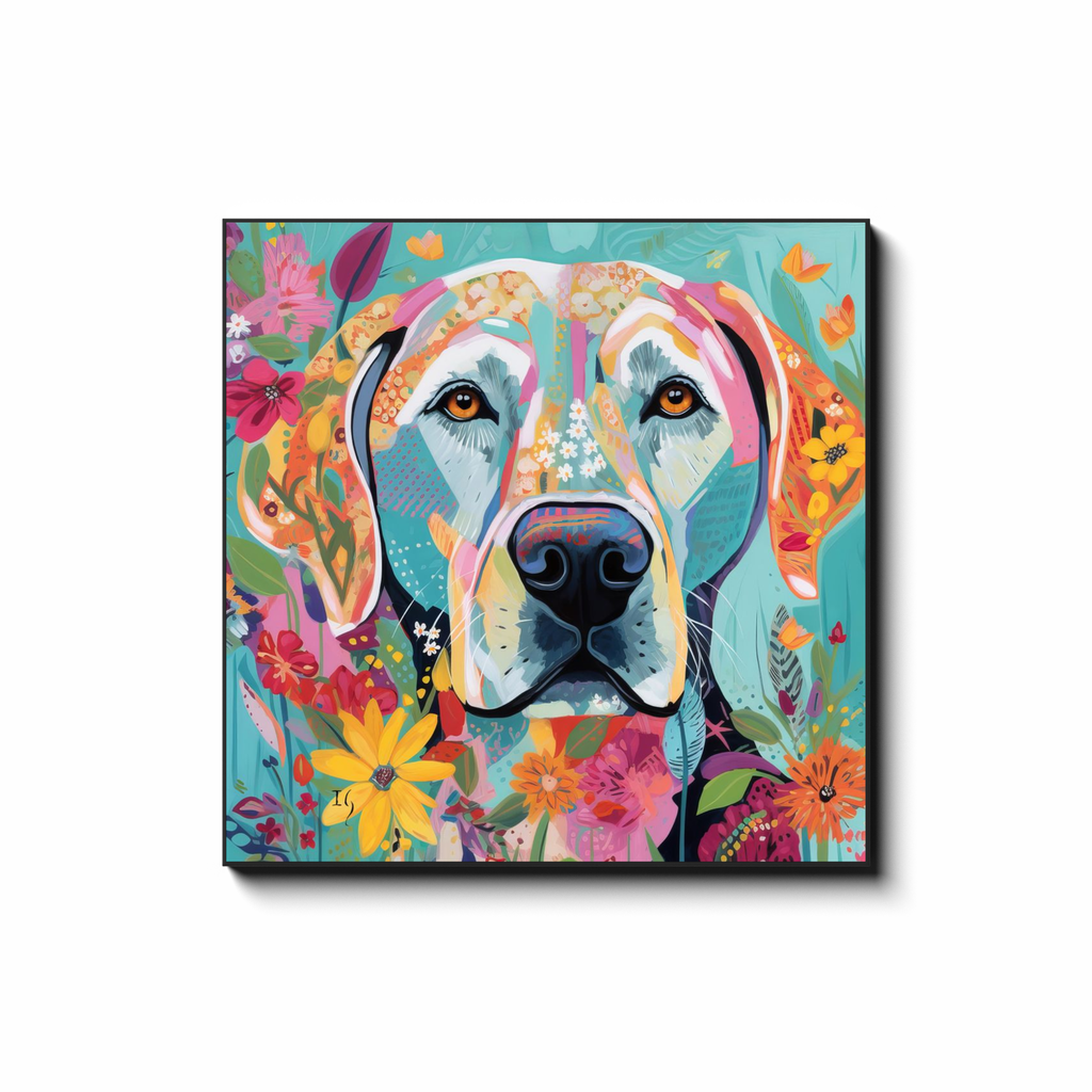 Garden of Companionship - colorful pet portrait art by Ivan Guaderrama