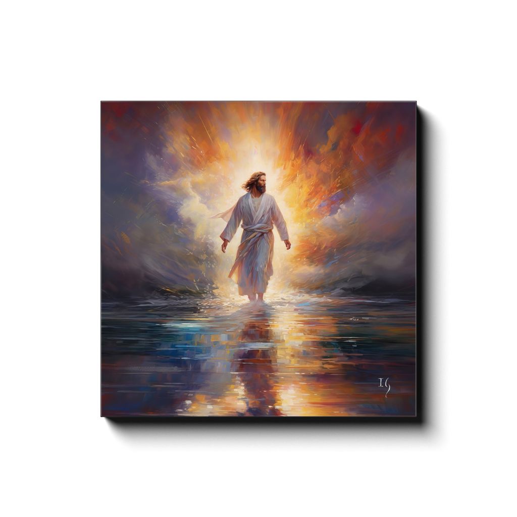 Jesus, the Beacon of Hope canvas print in room setting - smiling jesus by Ivan Guaderrama