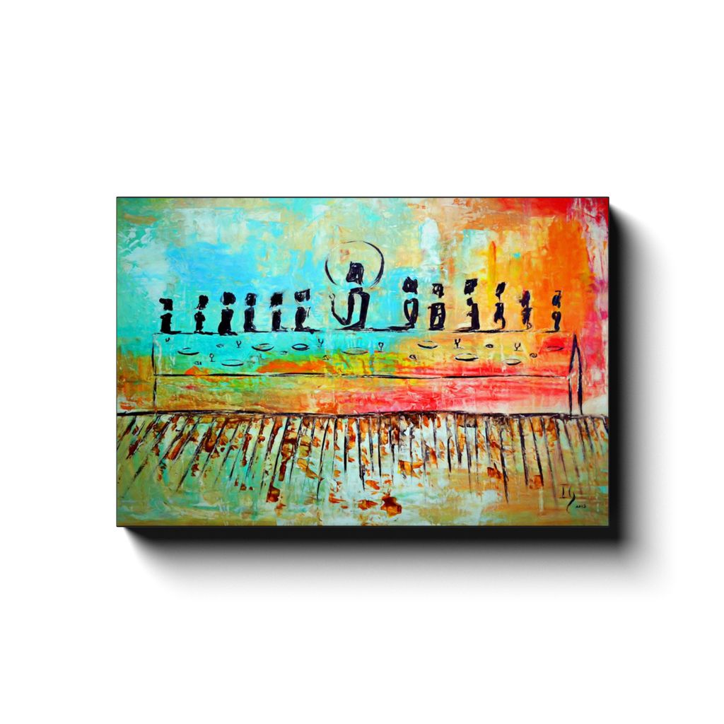 The Last Supper canvas print in room setting - christian wall art by Ivan Guaderrama