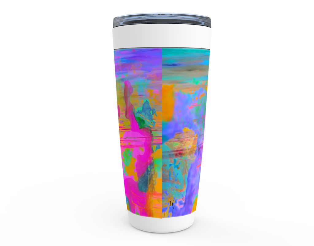 TRUST IN THE LORD WITH ALL YOUR HEART Stainless Steel Tumbler canvas print in room setting - heart painting by Ivan Guader...