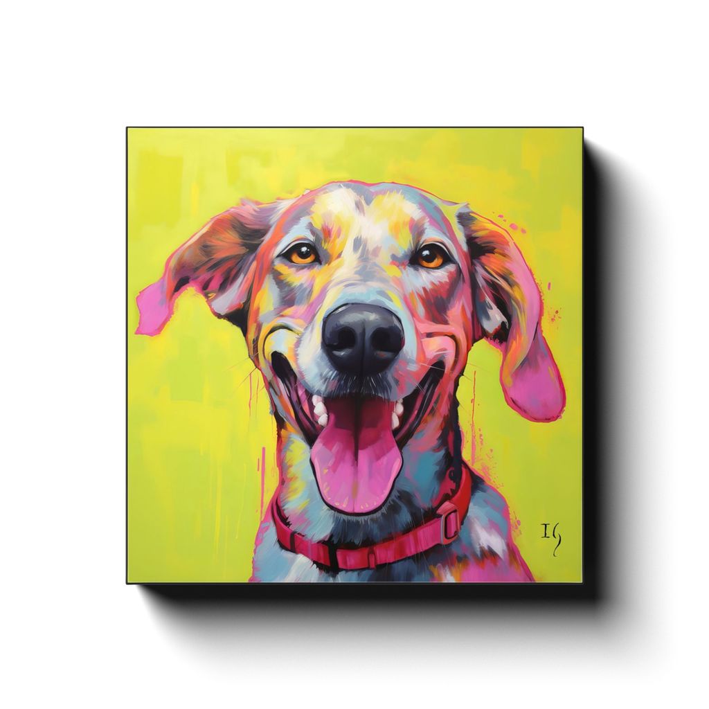 Emerald Enchantment canvas print in room setting - pet portrait art by Ivan Guaderrama