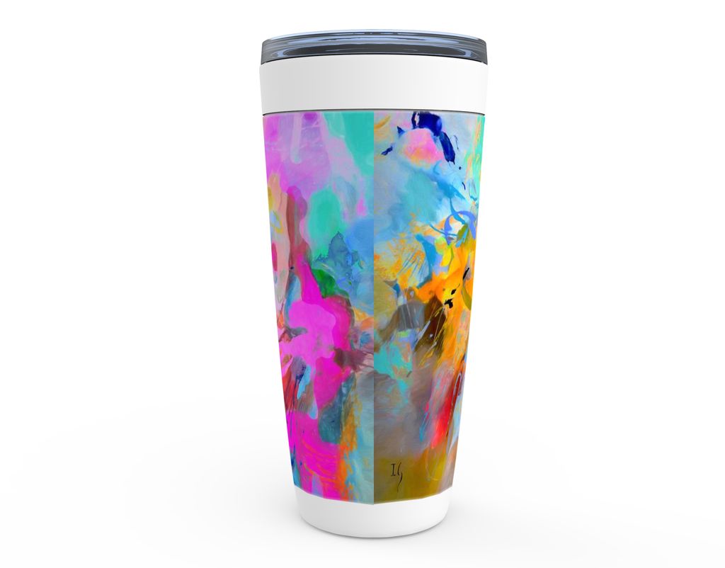 With God All Things Are Possible - Stainless Steel Tumbler canvas print in room setting - christian tumbler by Ivan Guader...
