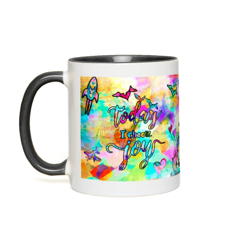 Today I Choose Joy Interactive Mug canvas print in room setting - interactive art by Ivan Guaderrama
