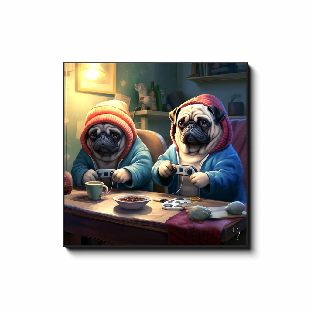 Long Game - colorful pet portrait art by Ivan Guaderrama