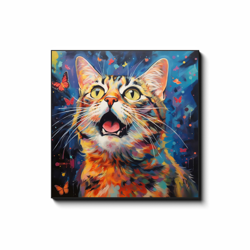Butterfly Dance - colorful pet portrait art by Ivan Guaderrama