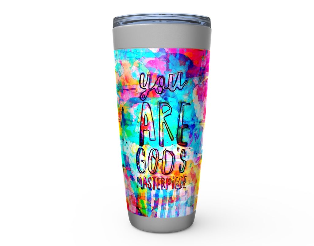 YOU ARE GODS MASTERPIECE Stainless Steel Tumbler - christian inspirational tumbler by Ivan Guaderrama