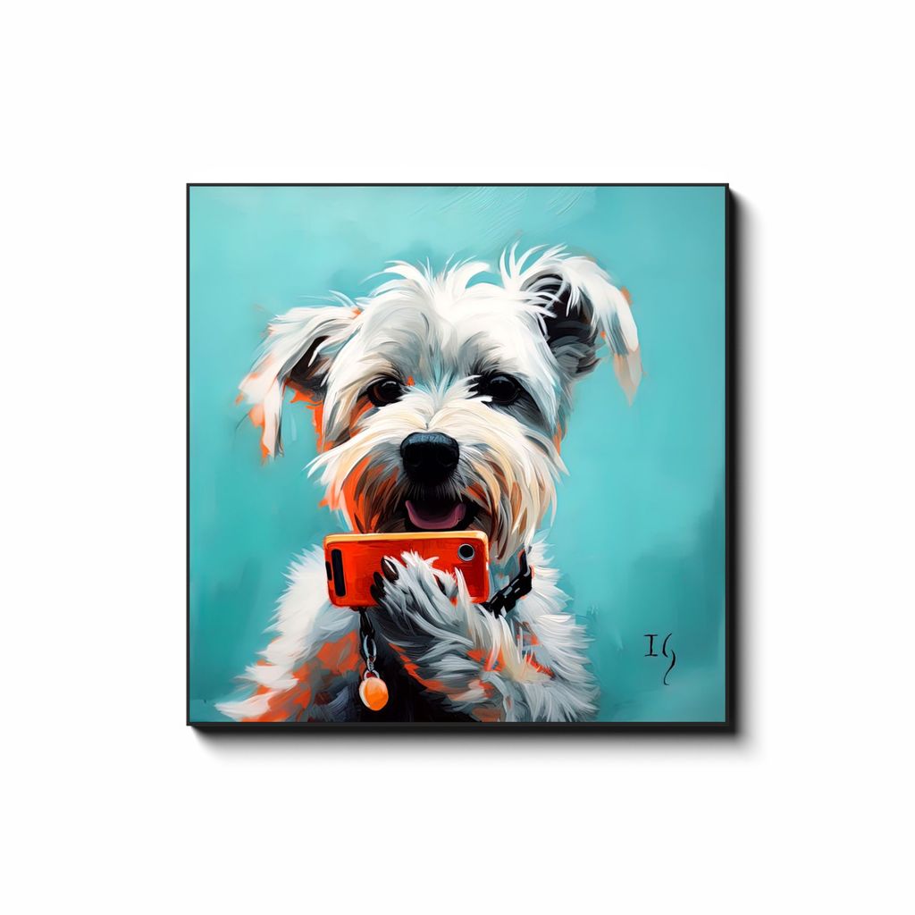Connection Paws - colorful pet portrait art by Ivan Guaderrama