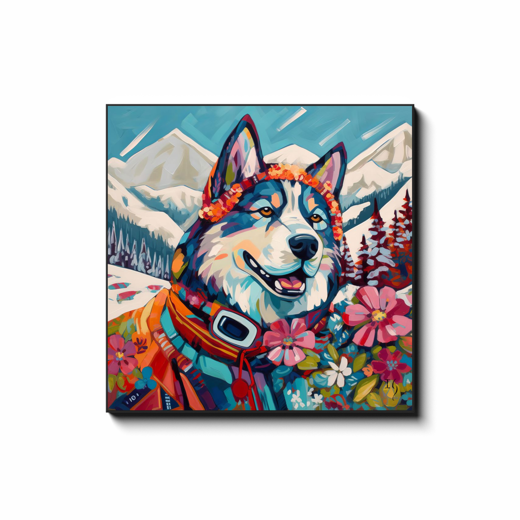 Dreams Await - colorful pet portrait art by Ivan Guaderrama