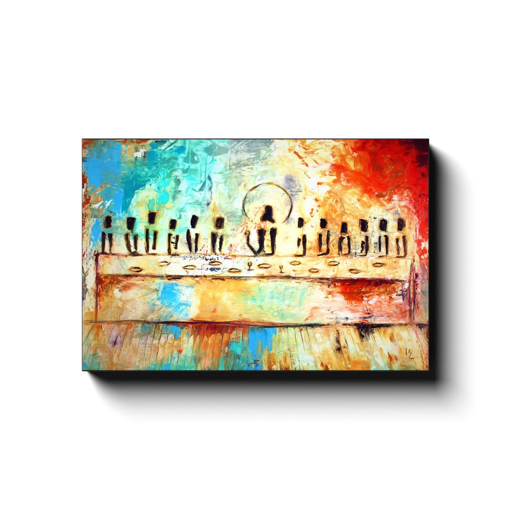Last Supper canvas print in room setting - christian wall art by Ivan Guaderrama