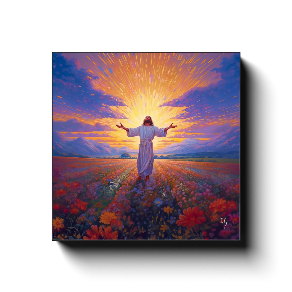 Jesus - The Symbol of Hope canvas print in room setting - smiling jesus by Ivan Guaderrama