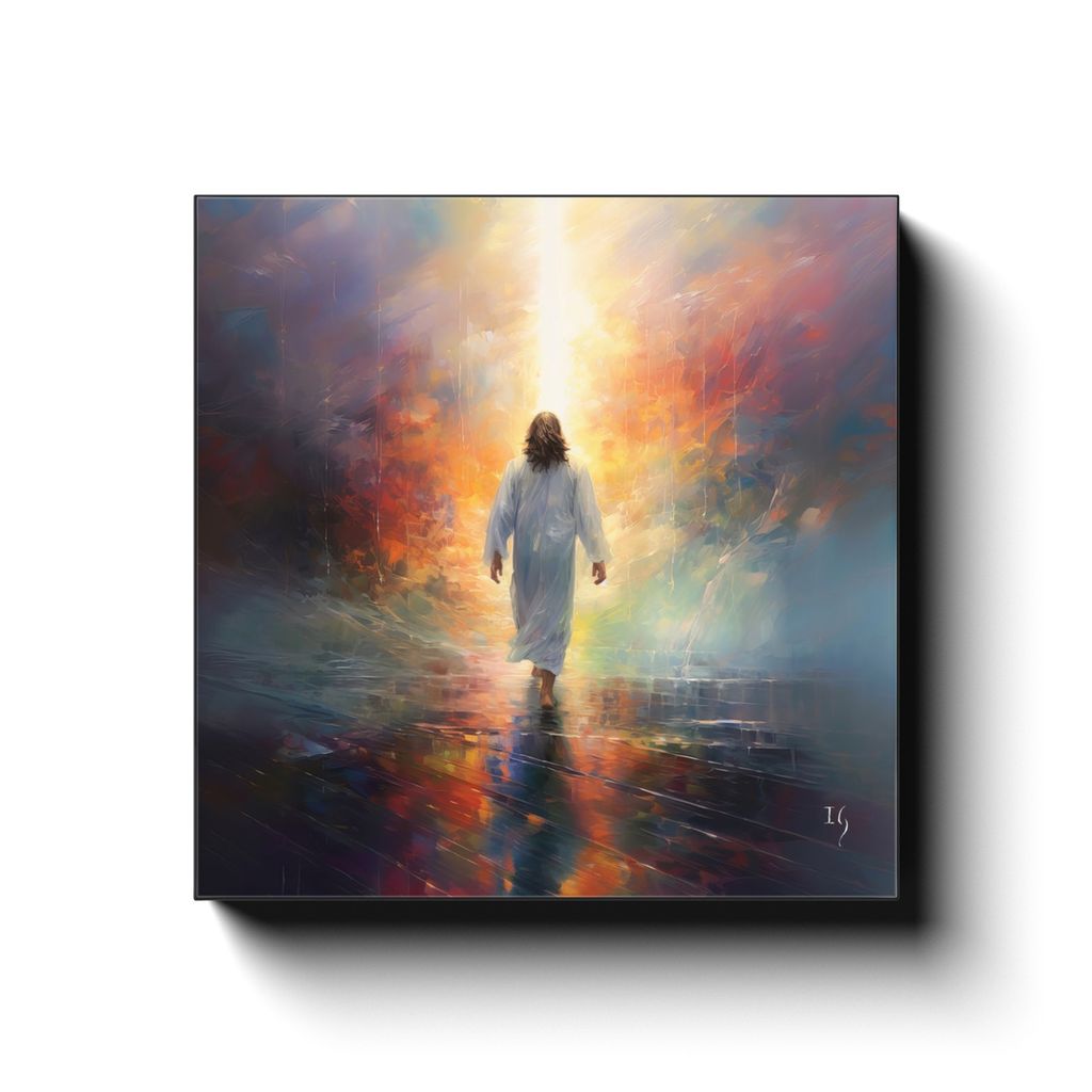 The Prince of Peace, Jesus canvas print in room setting - smiling jesus by Ivan Guaderrama