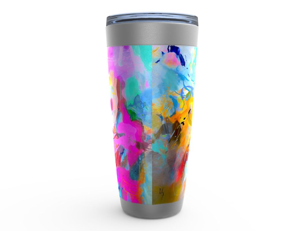 With God All Things Are Possible - Stainless Steel Tumbler canvas print in room setting - christian tumbler by Ivan Guader...