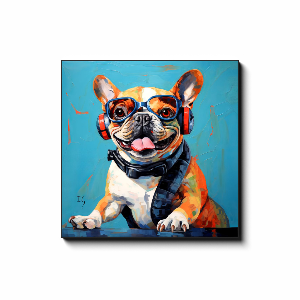 Bull Sophisticate - colorful pet portrait art by Ivan Guaderrama