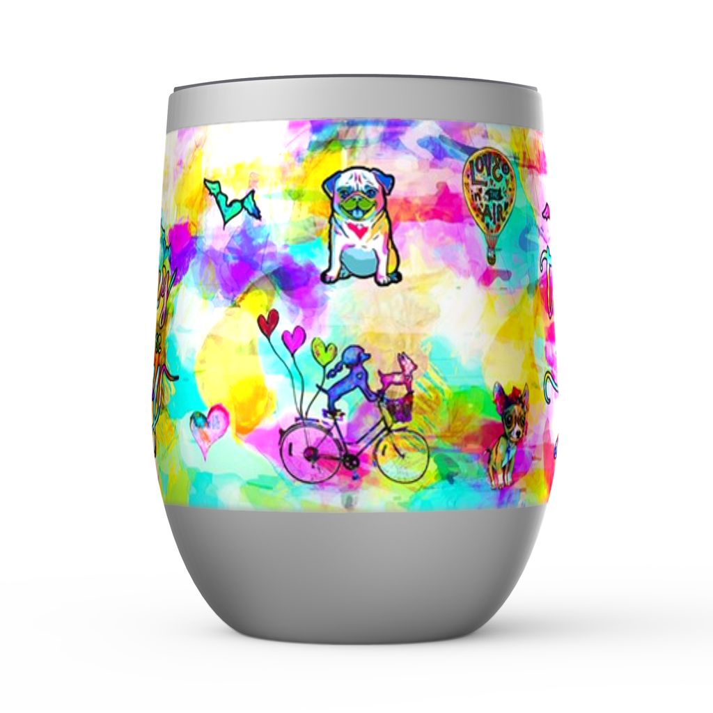 Today I Choose Joy Stemless Wine Tumblers canvas print in room setting - christian tumbler by Ivan Guaderrama