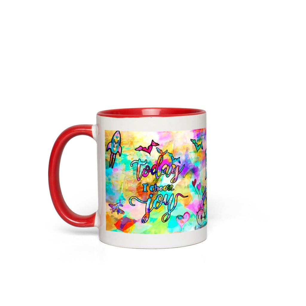 Today I Choose Joy Interactive Mug canvas print in room setting - interactive art by Ivan Guaderrama