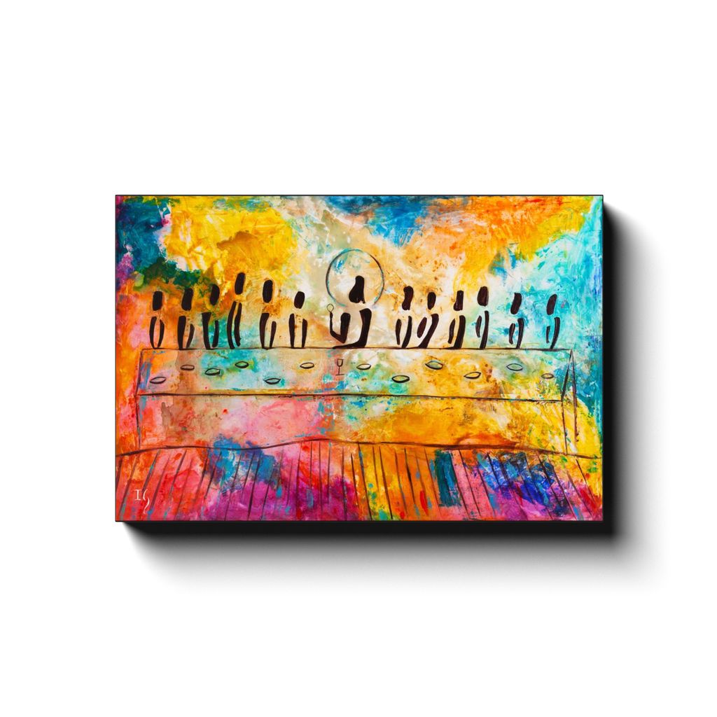 Last Supper Bible canvas print in room setting - christian wall art by Ivan Guaderrama