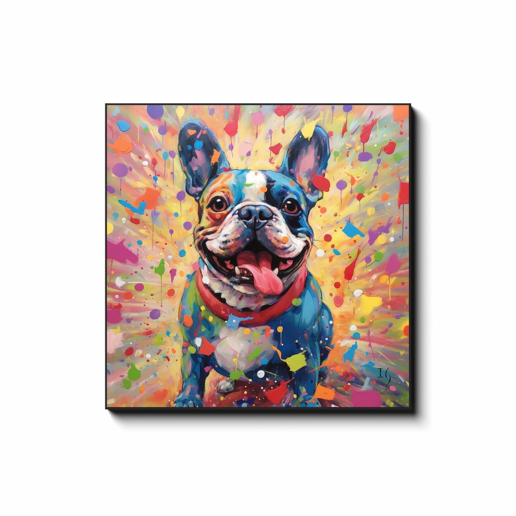 Jubilant Color Strokes - colorful pet portrait art by Ivan Guaderrama
