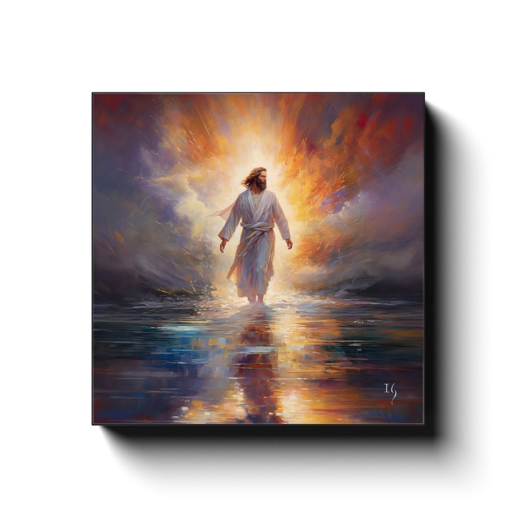 Jesus, the Beacon of Hope canvas print in room setting - smiling jesus by Ivan Guaderrama