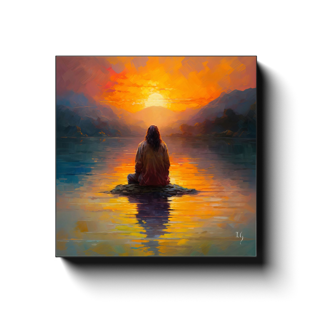 The Source of Peace and Serenity canvas print in room setting - smiling jesus by Ivan Guaderrama