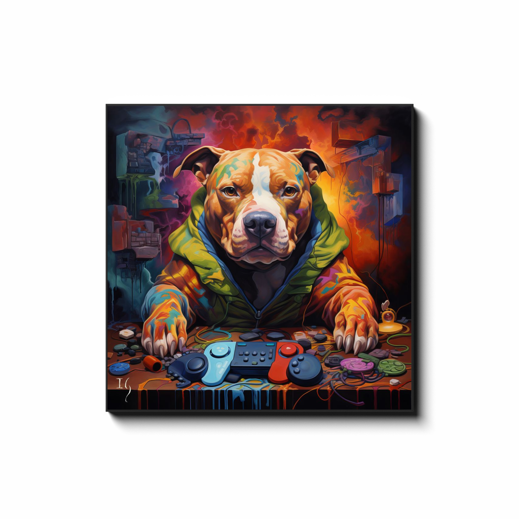 Techno-Artistic Canine - colorful pet portrait art by Ivan Guaderrama