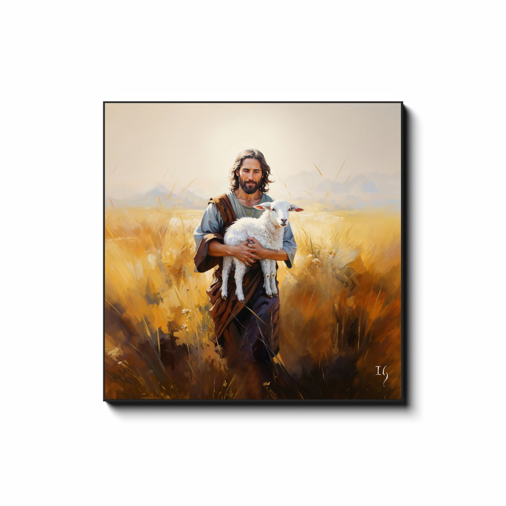 Pastoral Solace - smiling Jesus painting by Ivan Guaderrama