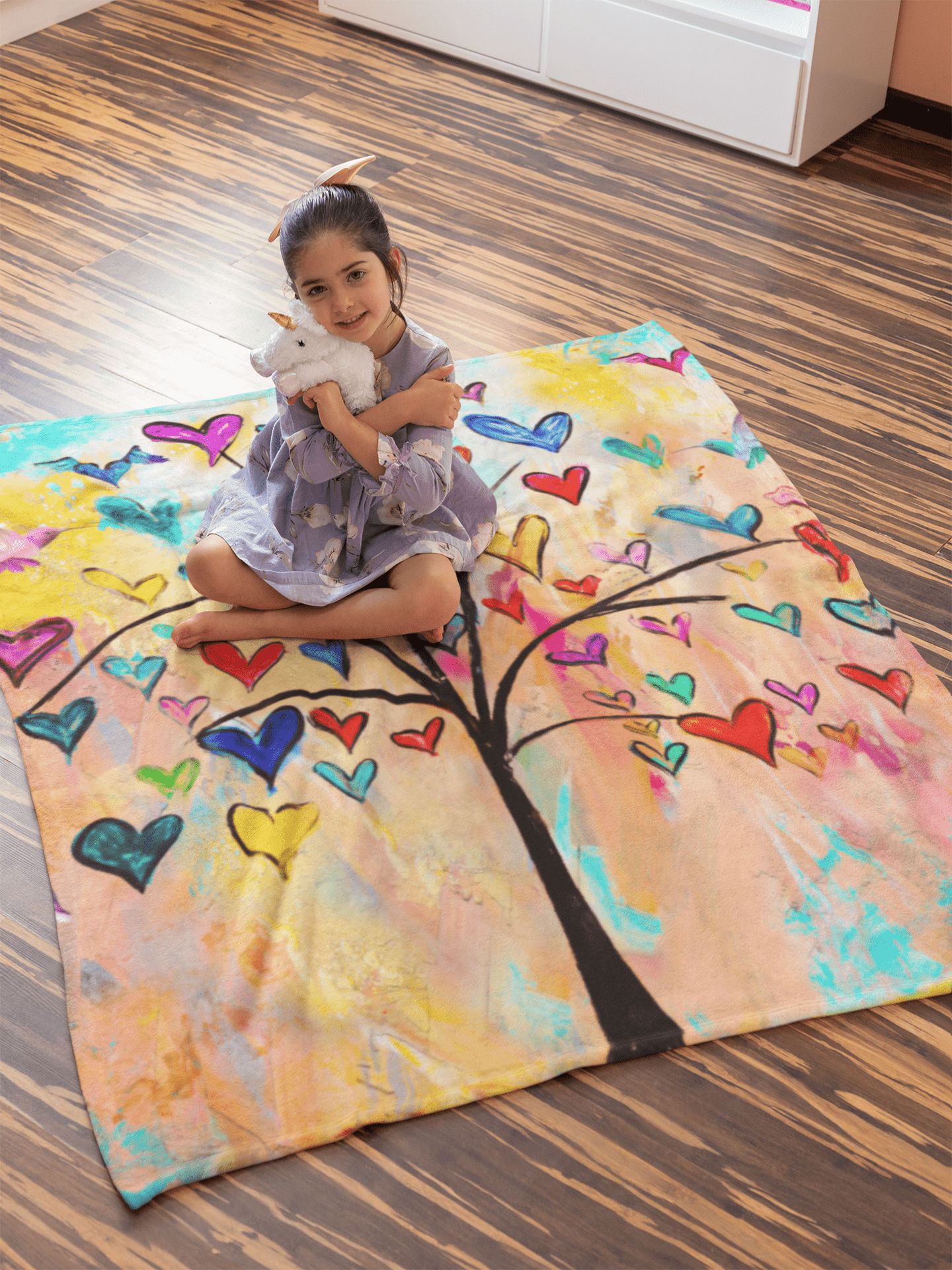 Tree of Hearts Minky Blankets artwork detail - christian inspirational minky blanket wall art