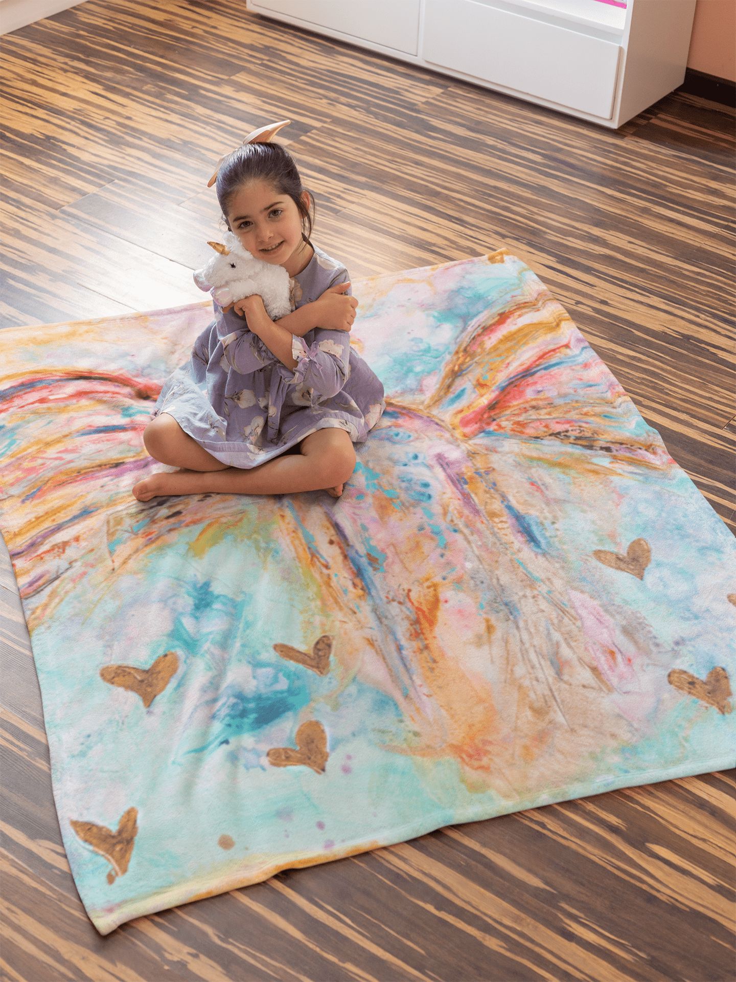 In Spirit and Truth Minky Blankets canvas print in room setting - christian blanket by Ivan Guaderrama