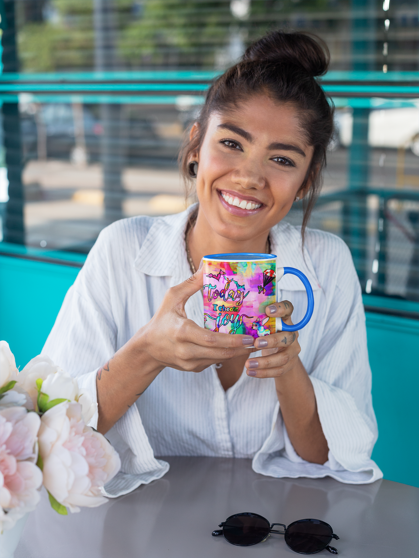 Today I Choose Joy Interactive Mug artwork detail - interactive christian gift with augmented reality wall art