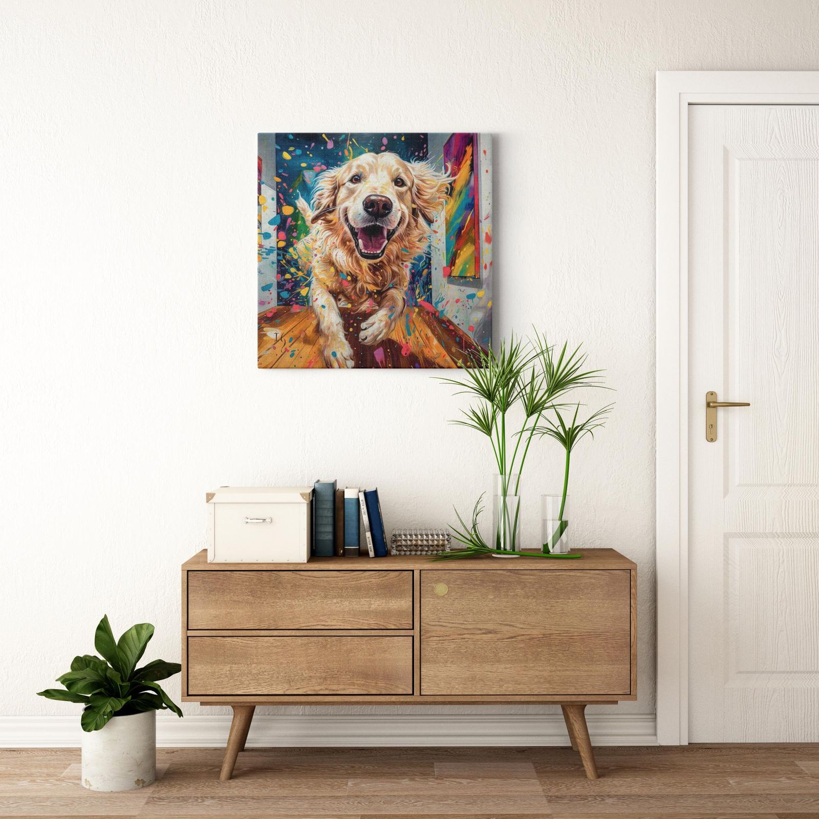 Euphoric Spectrum artwork detail - colorful pet portrait art wall art